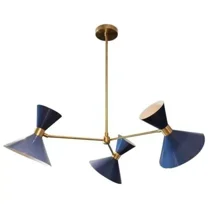 Modern Monarch 3-Arm Brass Sputnik Chandelier – Mid Century Pendant Ceiling Light Fixture, Retro Modern Gift