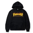 thumbnail image 1 of Unisex Thrasher Hoodie with letter print, sweatshirt with drawstring and pocket Image color 8 2XL, 1 of 4