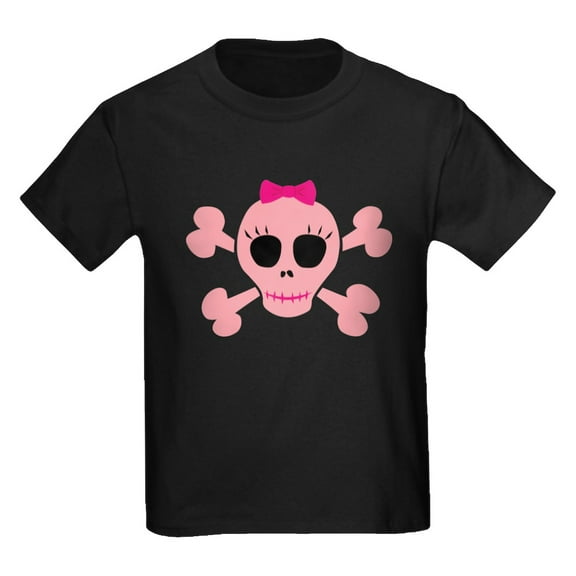 CafePress - Funny Pink Skull Kids Dark T Shirt - Dark T-Shirt Kids XS-XL
