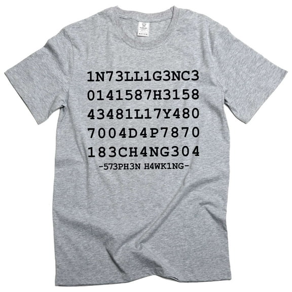 Men's Intelligence is the ability to adapt to change Tee shirt science geek shirt (Large Grey)