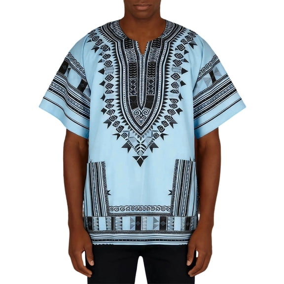 Bibifish Mens Short Sleeve Crew Neck Tee Shirt Traditional Geometric Print Breathable Bohemian Cultural Style T-Shirts