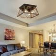 thumbnail image 2 of Semi Flush Mount Vintage 4-Light Bronze Farmhouse Ceiling Light Geometric Rustic Island Light Fixtures for Entryway Hallway Dining Room Living Room Bedroom, 2 of 8