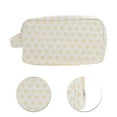 thumbnail image 4 of Bolsas de Maquillaje Rectangulares de Puntos de Moda 1 Pc para Viaje Grande Blanco Amarillo Poliéster, 4 of 5