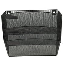 ULTNICE Wall Mount File Organizer Hanging Wire Basket Black Iron Tiered Design 1Set