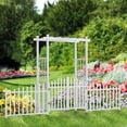 thumbnail image 2 of Ktaxon PVC Garden Arch 7Ft Garden Arch Arbor w/ Door,Fence for Outdoor Patio Wedding Entrances, 2 of 7