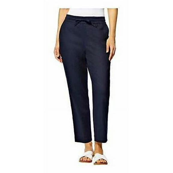 32 DEGREES Ladies' Stretch Linen Blend Pant (Dark Indigo, X-Small)