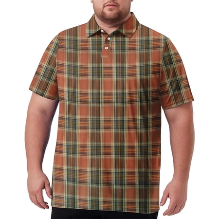 Big and Tall Golf Shirts for Men Breathable Performance Men Polo Shirts Casual Work Pique Golf Shirt Plaid Summer Basic Loose Fit Short Sleeve Golf Shirts White 6XL