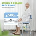 OasisSpace Heavy Duty Shower Chair with Back 500lbs, Padded Bathroom