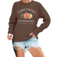 thumbnail image 2 of YVNAURA Pumpkin Graphic Happy Fall Yall Sweatshirt for Women Crewneck Long Sleeve Oversized Loose Fit Pullover Cute Fall Tops Cozy Thanksgiving Autumn Hoodie, Brown,XL, 2 of 4
