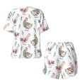 thumbnail image 6 of "Wukai Funny Chicken Women's Pajama Set - Short-Sleeve Top and Shorts with Elastic Waistband and Pockets for Loungewear, Yoga, and Casual Wear-Small, 6 of 8