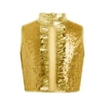 thumbnail image 3 of TiaoBug Shiny Sequin Crop Tops for Girls Hip-hop Dance Vest 70s Disco Party Stage Performance Outfit Gold 8, 3 of 7