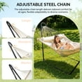thumbnail image 6 of Zimtown Hammock Set, Heavy Duty Double Bar Frame with Quilted Bed & Bottom Storage Net, Beige & Black, 6 of 9