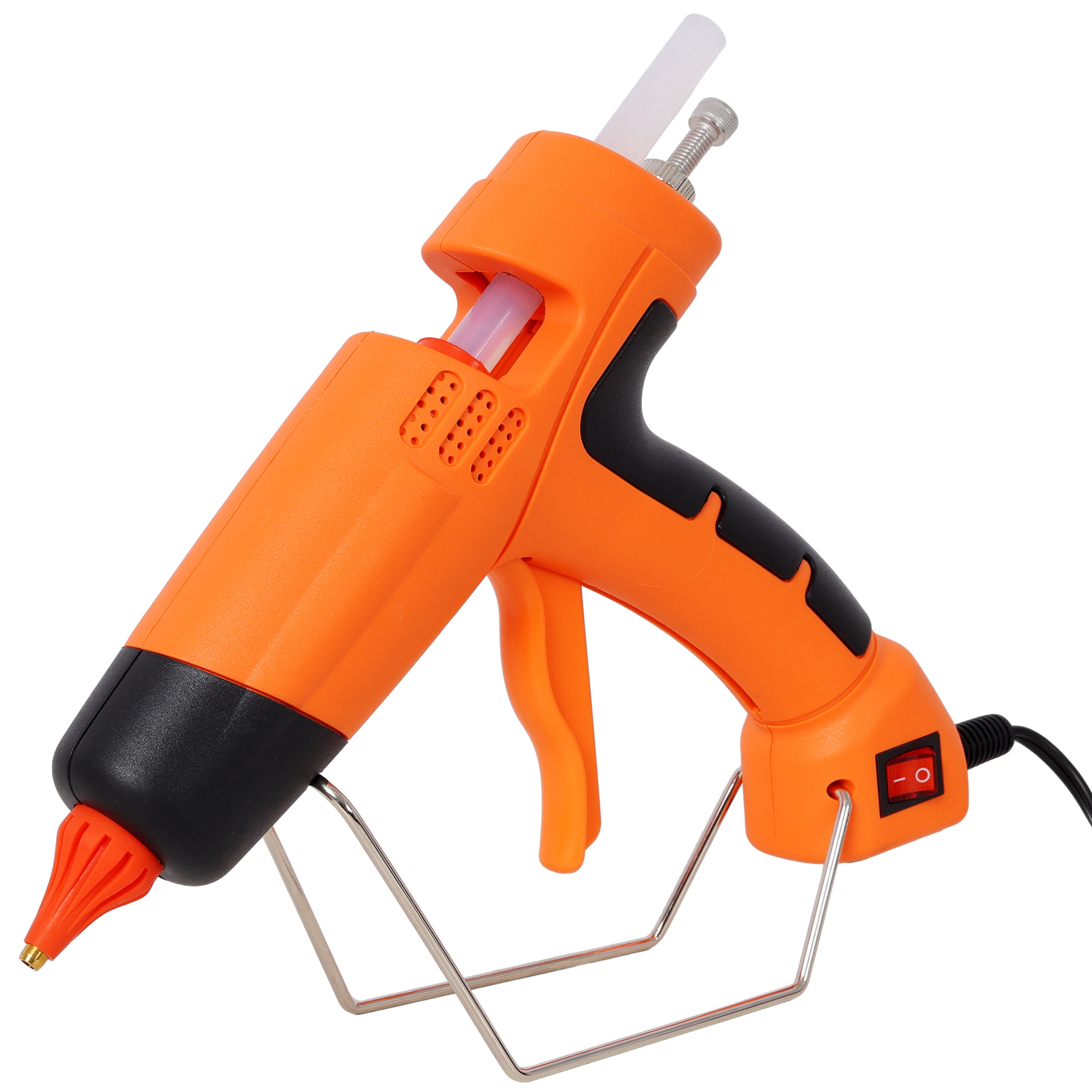 350W Hot Glue Gun, Professional Glue Gun with 4 Replacement Nozzles, DIY Craft Repair Thermo Tool with 24Pcs Highly Viscous Glue Sticks