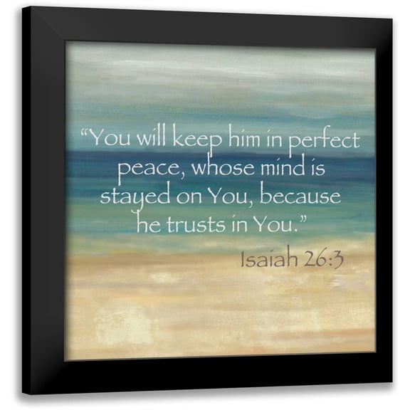 Coulter, Cynthia 12x12 Black Modern Framed Museum Art Print Titled - Navy Blue Horizons Scripture I