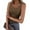 Brown, variant on Women's Summer Casual Sleeveless Solid Tank Top U-Neck Ribbed T-shirt