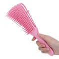 thumbnail image 3 of Detangling Hair Brush for Long Thick Wet Dry Hair Fine Teeth Comb Knots Detangler, Curved Design with 8 Rows Elastic Brushes, Suitable for All Hair Types, 3 of 7