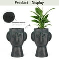 thumbnail image 4 of Joveco 14.6''H Face Planter Pot Indoor/Outdoor Decorative Flower Pot Concrete Planters with Drainage for Plants, Succulents, Flowers, and Cactus, 4 of 8