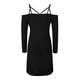 thumbnail image 4 of Vestido midi de manga larga con tirantes de color sólido de moda sexy casual para mujer Pompotops  hdfakjf4651, 4 of 5