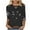 Black Plus Size Blouse for Women_h, variant on CYMMPU Blouses for Women Dressy Casual V Neck Loose Fit 3/4 Sleeve Fall Trendy Shirts Flower Printed T-Shirts Spring Tops Business Elegant Work Tops T-Shirts S