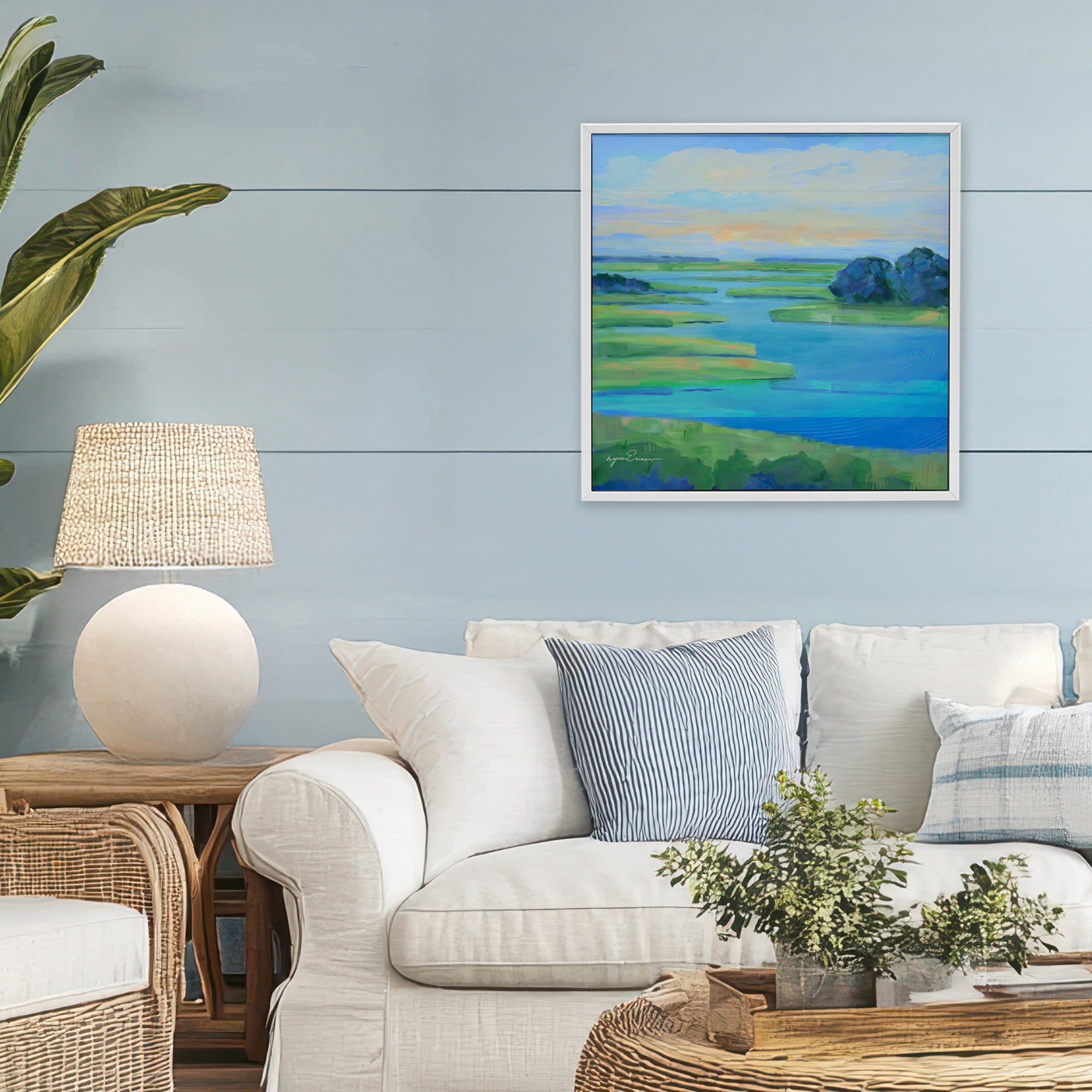 Stupell Industries Scenic Scarborough Marshes White Framed Giclee Art, design by Lynn Ericson Fine Art
