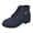 Blue, variant on Women’s Side Zip Lace Up Combat Ankle Boots, Metal Buckle Strap Low Block Heel Lug Sole Short Booties, Round Toe Fall Shoes Blue 5.5(36)