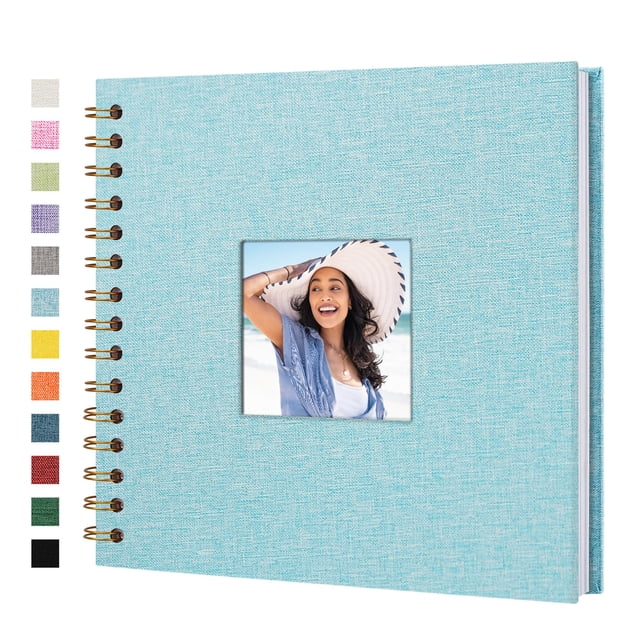 Álbum de fotos Yopih Linen para álbumes de recortes, 20 hojas, 8 x 8