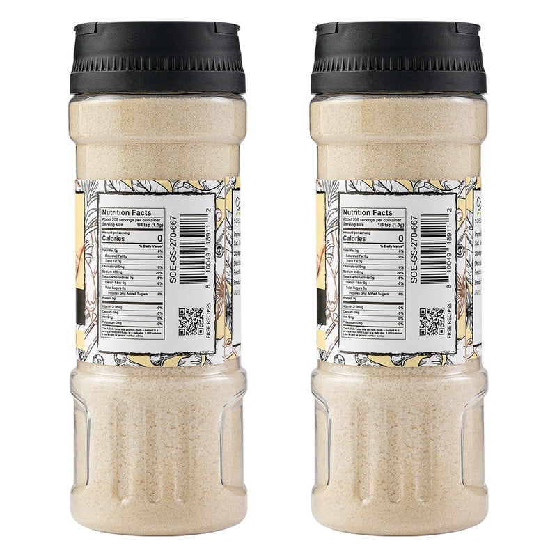 Soeos Garlic Salt 270g/9.5oz, 2 Packs, Total of 19 oz