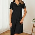 thumbnail image 3 of Kureaily Nightgowns For Women With Built In Bra V Neck Short Sleeve Sleepwear Casual Loose Nightshirts Soft Comfy Sleepshirts Casual Sleepwear, 3 of 6
