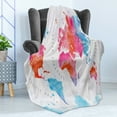 thumbnail image 4 of Geography Soft Flannel Fleece Throw Blanket, Watercolored World Map Continent and Ocean Names Written, Cozy Plush for Indoor and Outdoor Use, 70" x 90", Vermilion Pink, by Ambesonne, 4 of 5