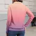 thumbnail image 4 of Women's Long Sleeve Polo Shirts Casual Gradient Color V Neck Tops Fall Collar Ladies Tunics Tees Pink L, 4 of 4