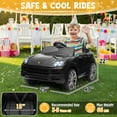 thumbnail image 6 of UBesGoo 12V Kids Ride on Car Toys, Licensed Porsche Cayenne Powered Electric Car for Kids, Parent Remote Control, Black, 6 of 9