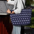 thumbnail image 7 of Xecao Purple and Blue Squares for versatile beach bag for women includes zipper pockets and waterproof material, ideal for vacations and adventures., 7 of 7