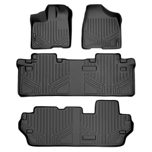 SMARTLINER 3 Rows Custom Fit Floor Liners Compatible with 2011 - 2012 Toyota Sienna 8 Passenger