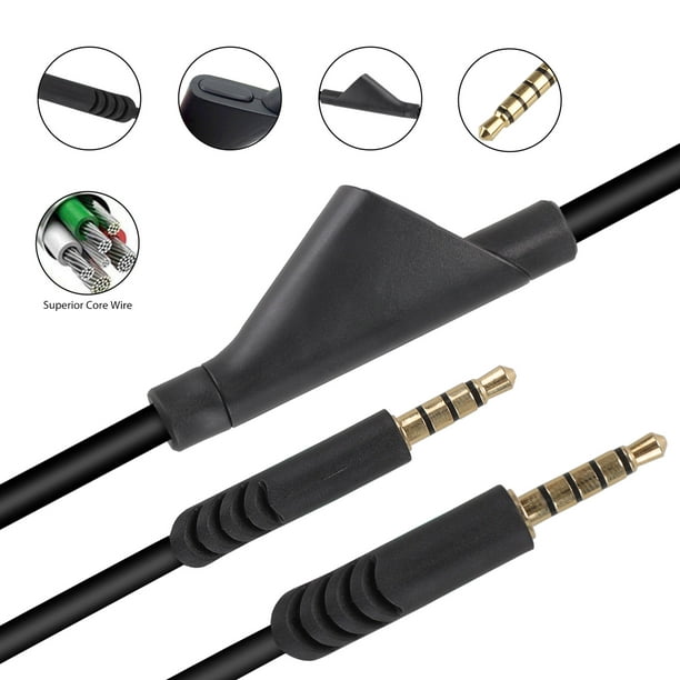 Replacement Audio Extension Cable Eeekit Headsets Cord Lead Inline Mute With Mic For Astro A10 A30 0 A50 Compatible With Xbox One Play Station 4 Ps4 6 5 Feet Walmart Com