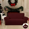 thumbnail image 2 of Easy-Going Jacquard Stretch Sofa Slipcover Non Slip Couch Cover, Loveseat Size, Wine, 2 of 6