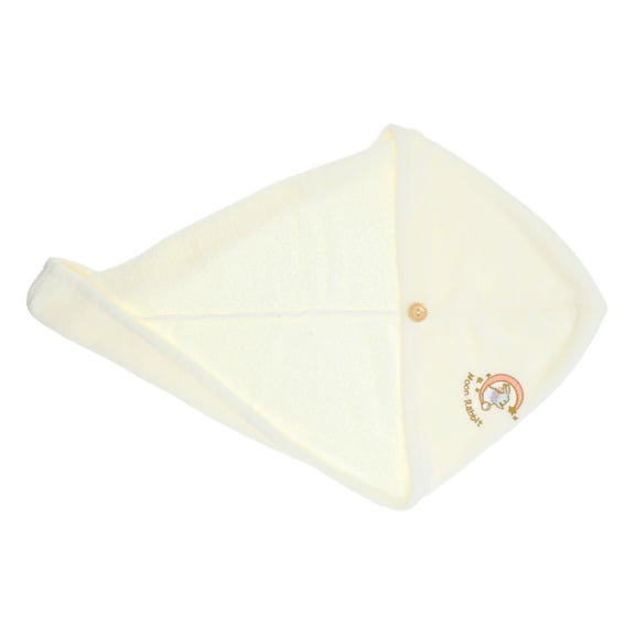 1 Pc Women Soft Cartoon Pictures Hair Towel for Bathroom Vacation Travel White Coral Velvet