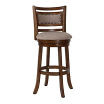 New Classic Furniture Aberdeen 29" Wood Swivel Bar Stool in Dark Brown