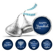 Darling Souvenir Candy Chocolate Labels Hanukkah Jewish Stickers Pack of 190 Pcs-Dark Blue