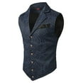 thumbnail image 3 of Bcfgryg Mens Court Style Fashion Single Suit Vest Sleeveless Jacket Men's Sleeveless Jacket Vest, 3 of 5