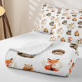 thumbnail image 4 of Manfei Kawaii Fox Bed Spread Queen,Woodland Animals Queen Coverlet Set,White,3 Pieces, 4 of 7