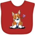 thumbnail image 3 of Inktastic Flower Corgi Boys or Girls Baby Bib, 3 of 4
