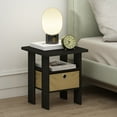 thumbnail image 5 of Furinno Tidur Bedside Table Nightstand with Bin Drawer, Espresso/Brown, Set of 2, 5 of 5