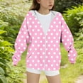 thumbnail image 5 of Taqqpue Girl Hoodie Casual Dot Printed Zip Up Jacket Tops School Outerwear Coat Loose Fit Plus Size Hooded Sweatshirt with Pockets for Kids 4-15Y, 5 of 5