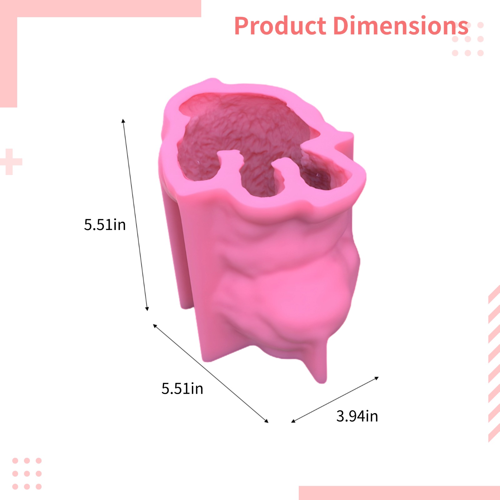 Dog Candle Mold, Cute Puppy Shaped Silicone Mold for Resin and Candle Making, 3D Teddy Dog Design, Quality Food-Grade Silicone, Perfect for Crafting Small Dog Sculptures, Pink Color