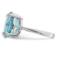 thumbnail image 4 of Sterling Silver Rhodium Light Swiss Blue Topaz Diamond Ring, 4 of 5