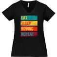 thumbnail image 3 of Inktastic Eat Sleep Rowing Repeat Women's Plus Size V-Neck T-Shirt, 3 of 5