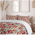 thumbnail image 6 of Ambesonne Floral Duvet Cover Sets, Scottish Houndstooth, 2-King, Hunter Green Ruby, 6 of 7