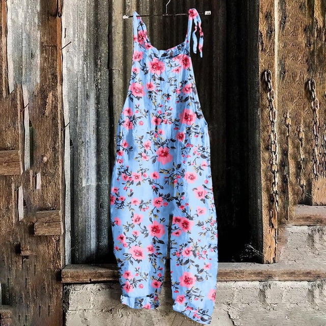 Styesk Pantalons pour Femmes Combinaisons Sans Manches Imprimées Décontractées