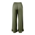 thumbnail image 6 of Palazzo Pants for Women 2026 Trendy Elastic Waist Wide Straight Leg Ruffle Hem Cropped Flowy Beach Pants with Pockets, 6 of 6
