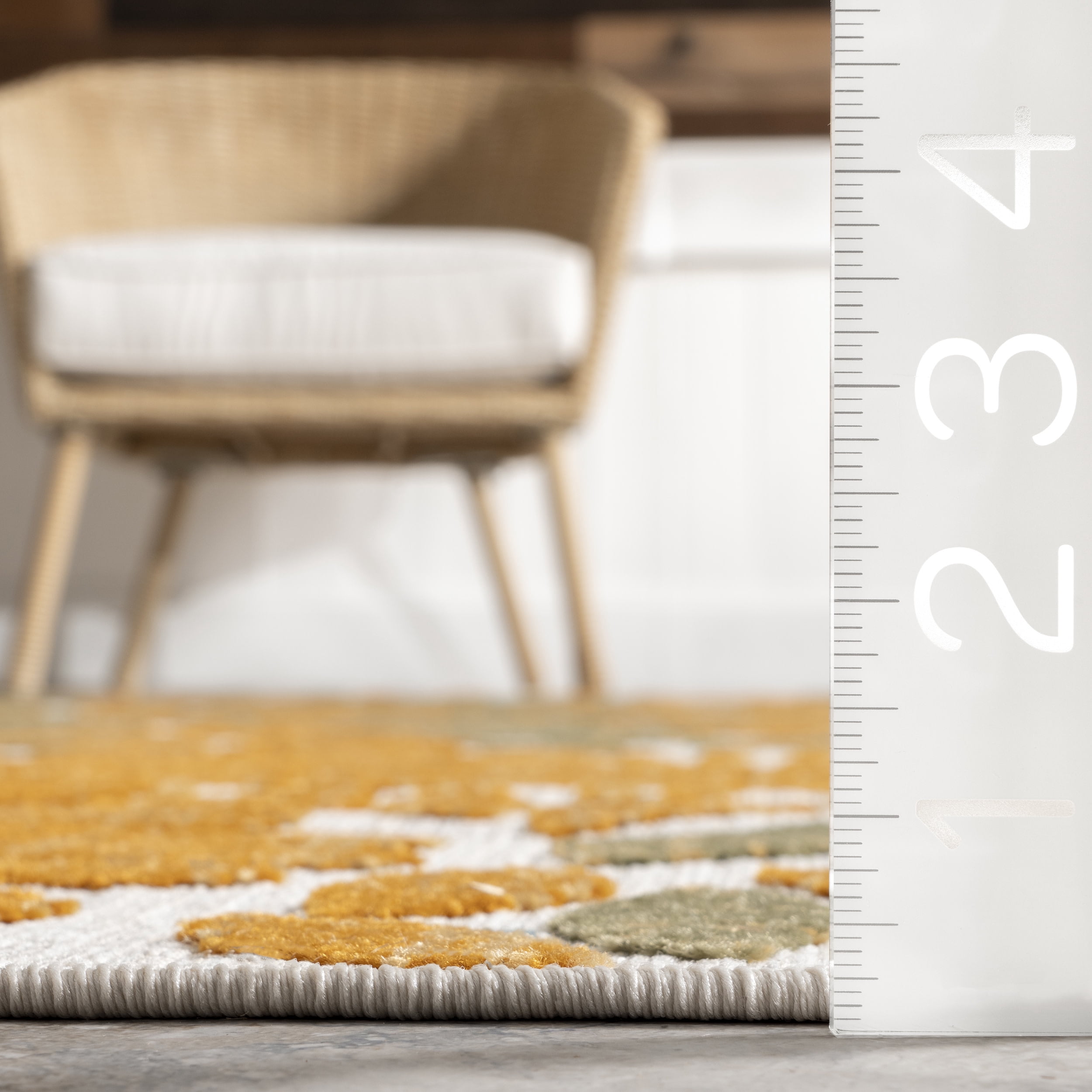 nuLOOM Monique Floral Indoor/Outdoor Orange 5' x 8' Modern Area Rug